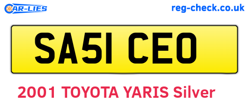 SA51CEO are the vehicle registration plates.