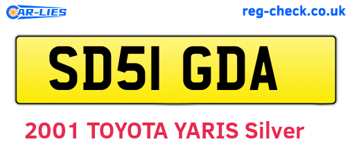 SD51GDA are the vehicle registration plates.