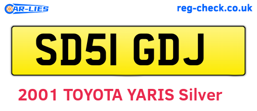 SD51GDJ are the vehicle registration plates.