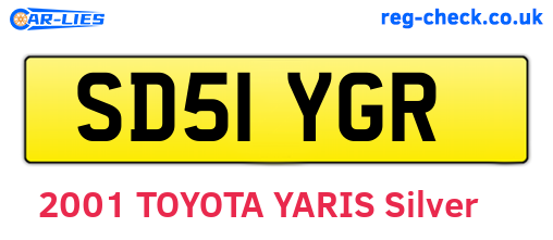SD51YGR are the vehicle registration plates.