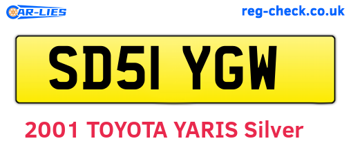SD51YGW are the vehicle registration plates.