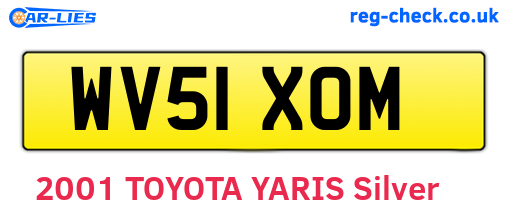 WV51XOM are the vehicle registration plates.