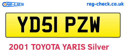 YD51PZW are the vehicle registration plates.