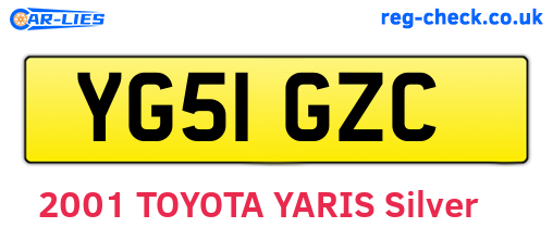 YG51GZC are the vehicle registration plates.