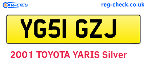 YG51GZJ are the vehicle registration plates.