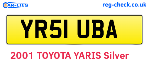 YR51UBA are the vehicle registration plates.