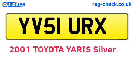 YV51URX are the vehicle registration plates.