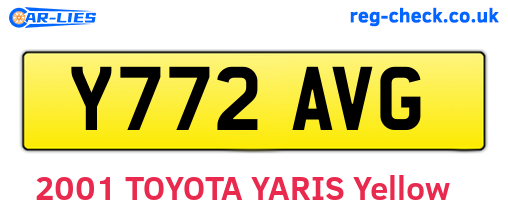 Y772AVG are the vehicle registration plates.