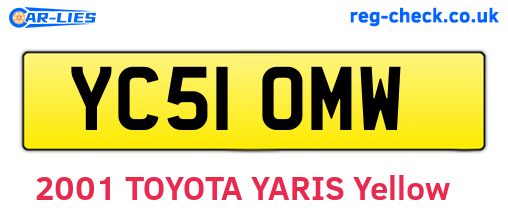 YC51OMW are the vehicle registration plates.