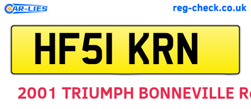 HF51KRN are the vehicle registration plates.