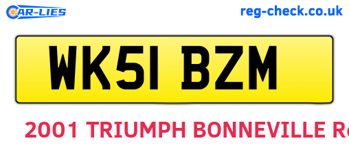 WK51BZM are the vehicle registration plates.