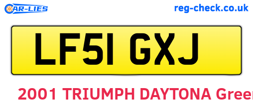 LF51GXJ are the vehicle registration plates.