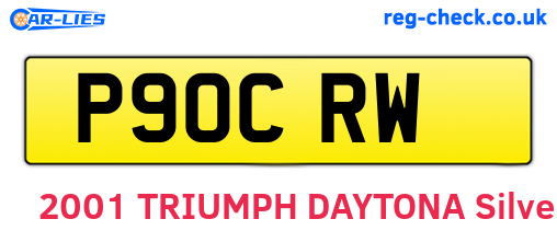 P90CRW are the vehicle registration plates.