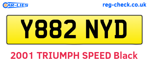 Y882NYD are the vehicle registration plates.
