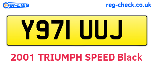 Y971UUJ are the vehicle registration plates.