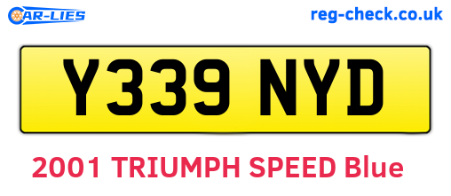 Y339NYD are the vehicle registration plates.