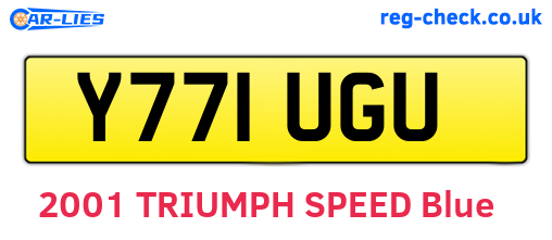 Y771UGU are the vehicle registration plates.