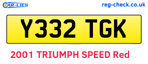 Y332TGK are the vehicle registration plates.