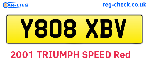 Y808XBV are the vehicle registration plates.