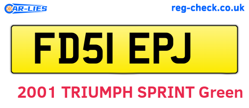 FD51EPJ are the vehicle registration plates.