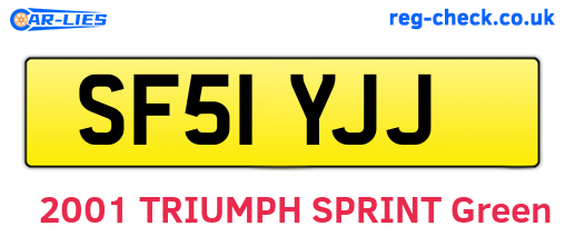 SF51YJJ are the vehicle registration plates.