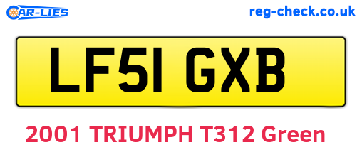 LF51GXB are the vehicle registration plates.