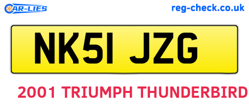NK51JZG are the vehicle registration plates.