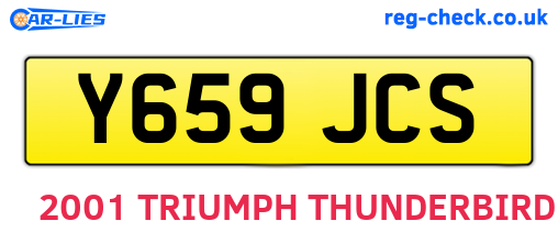 Y659JCS are the vehicle registration plates.