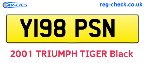 Y198PSN are the vehicle registration plates.