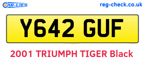 Y642GUF are the vehicle registration plates.