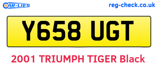 Y658UGT are the vehicle registration plates.