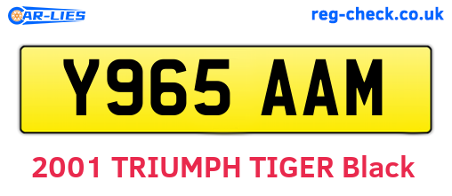 Y965AAM are the vehicle registration plates.