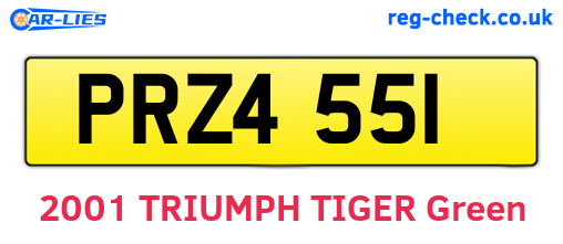 PRZ4551 are the vehicle registration plates.