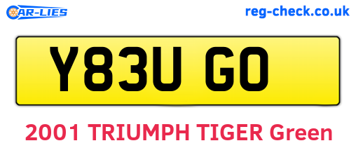 Y83UGO are the vehicle registration plates.