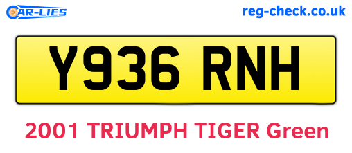 Y936RNH are the vehicle registration plates.