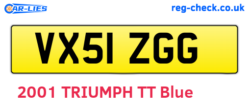 VX51ZGG are the vehicle registration plates.