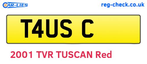 T4USC are the vehicle registration plates.