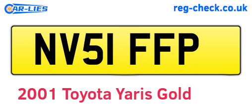 Gold 2001 Toyota Yaris (NV51FFP)