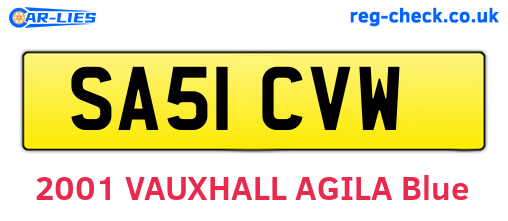 SA51CVW are the vehicle registration plates.