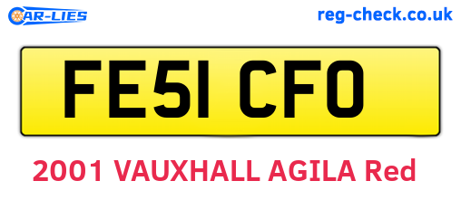 FE51CFO are the vehicle registration plates.