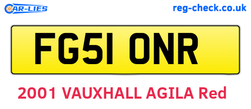 FG51ONR are the vehicle registration plates.