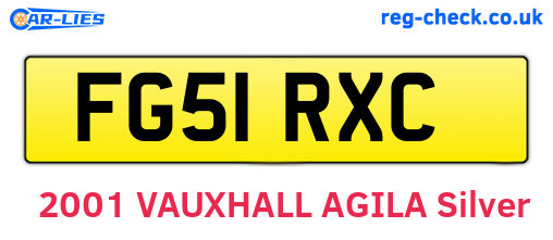 FG51RXC are the vehicle registration plates.