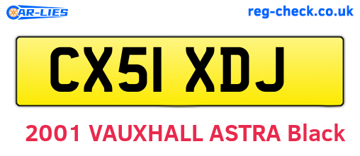 CX51XDJ are the vehicle registration plates.