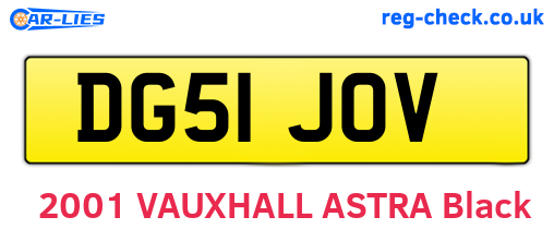 DG51JOV are the vehicle registration plates.