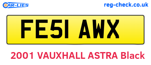 FE51AWX are the vehicle registration plates.