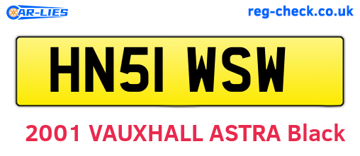 HN51WSW are the vehicle registration plates.
