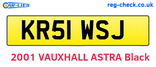 KR51WSJ are the vehicle registration plates.