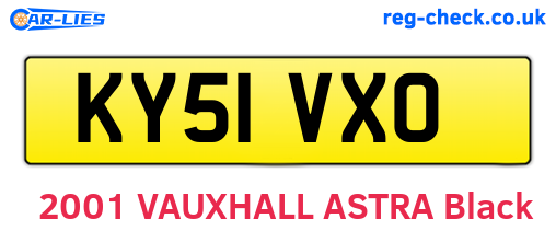 KY51VXO are the vehicle registration plates.