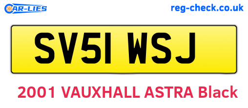 SV51WSJ are the vehicle registration plates.