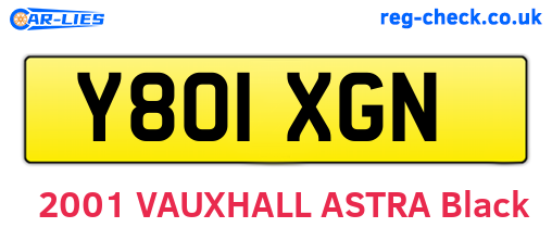Y801XGN are the vehicle registration plates.